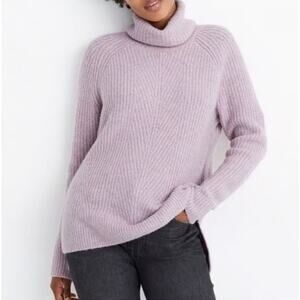 Madewell Purple Mercer Wool Blend Turtleneck Sweater in Coziest Yarn Women's XS